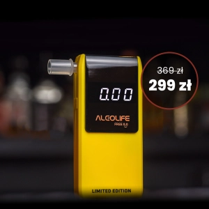 Limitowany alkomat elektrochemiczny Alcolife free - żółty
