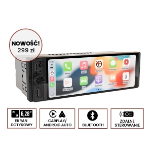 Radio samochodowe 1 DIN z Car Play/ Android Auto