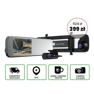 Lusterko z wideorejestratorem Navitel MR450 + kamera cofania + GPS + kubek