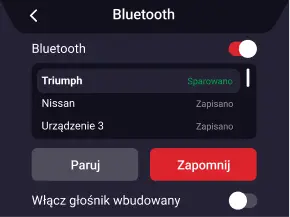 Zdjęcie przedstawiające ustawienia bluetooth urządzenia yanbox rs.