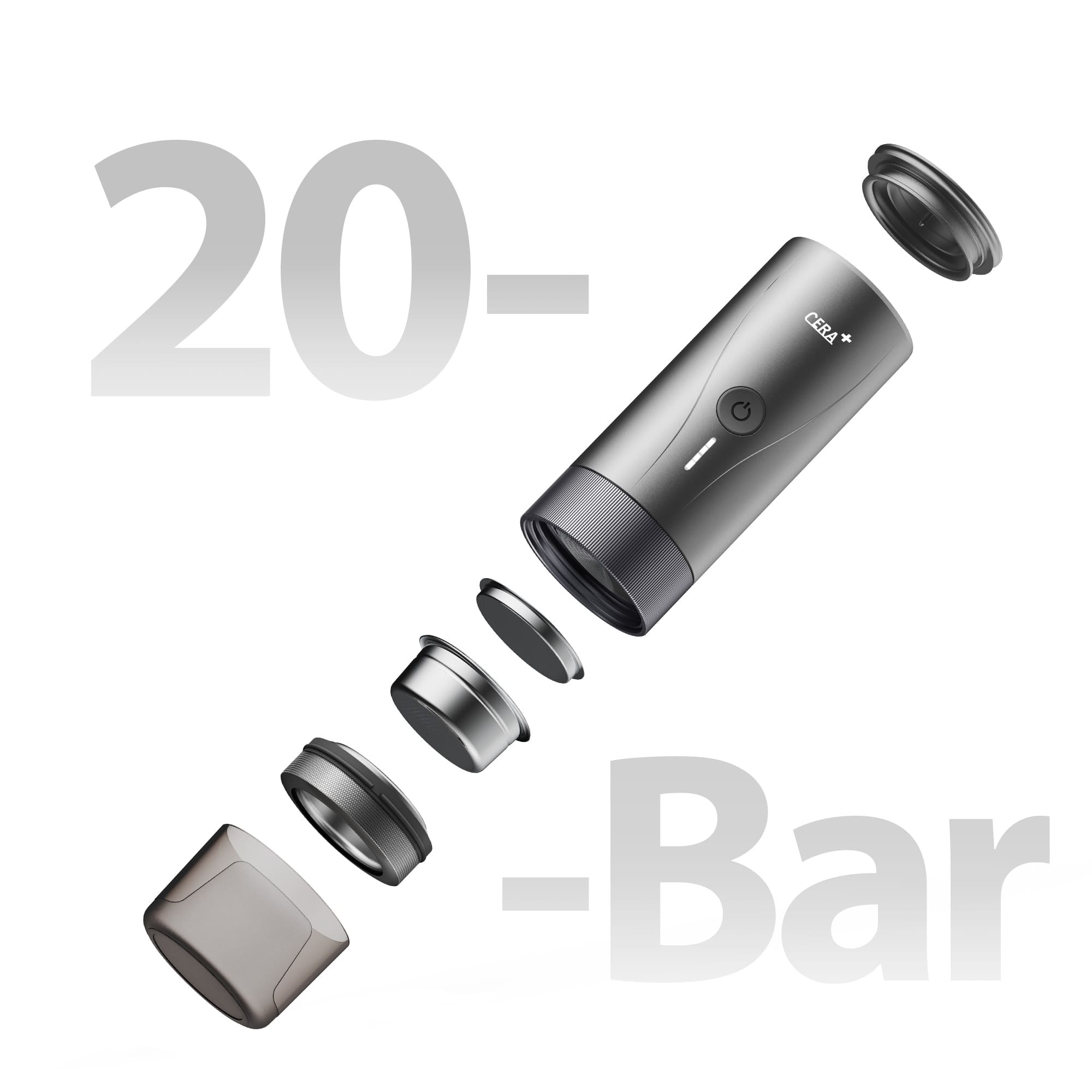 CERA+ PCM04A - rozłożony układ parzenia i konstrukcja ekspresu 20 bar